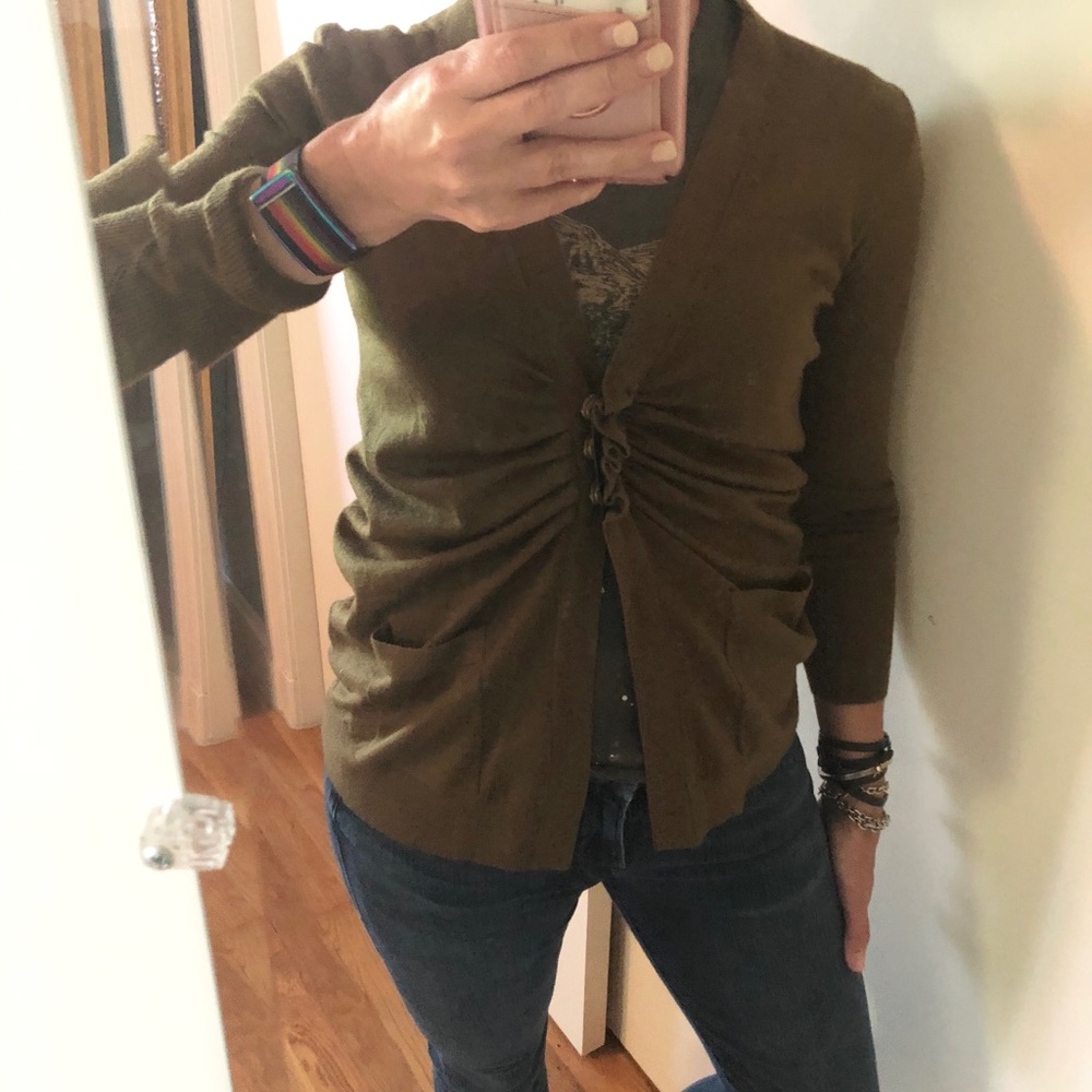 J. Crew Ruched Snapfront Cardigan